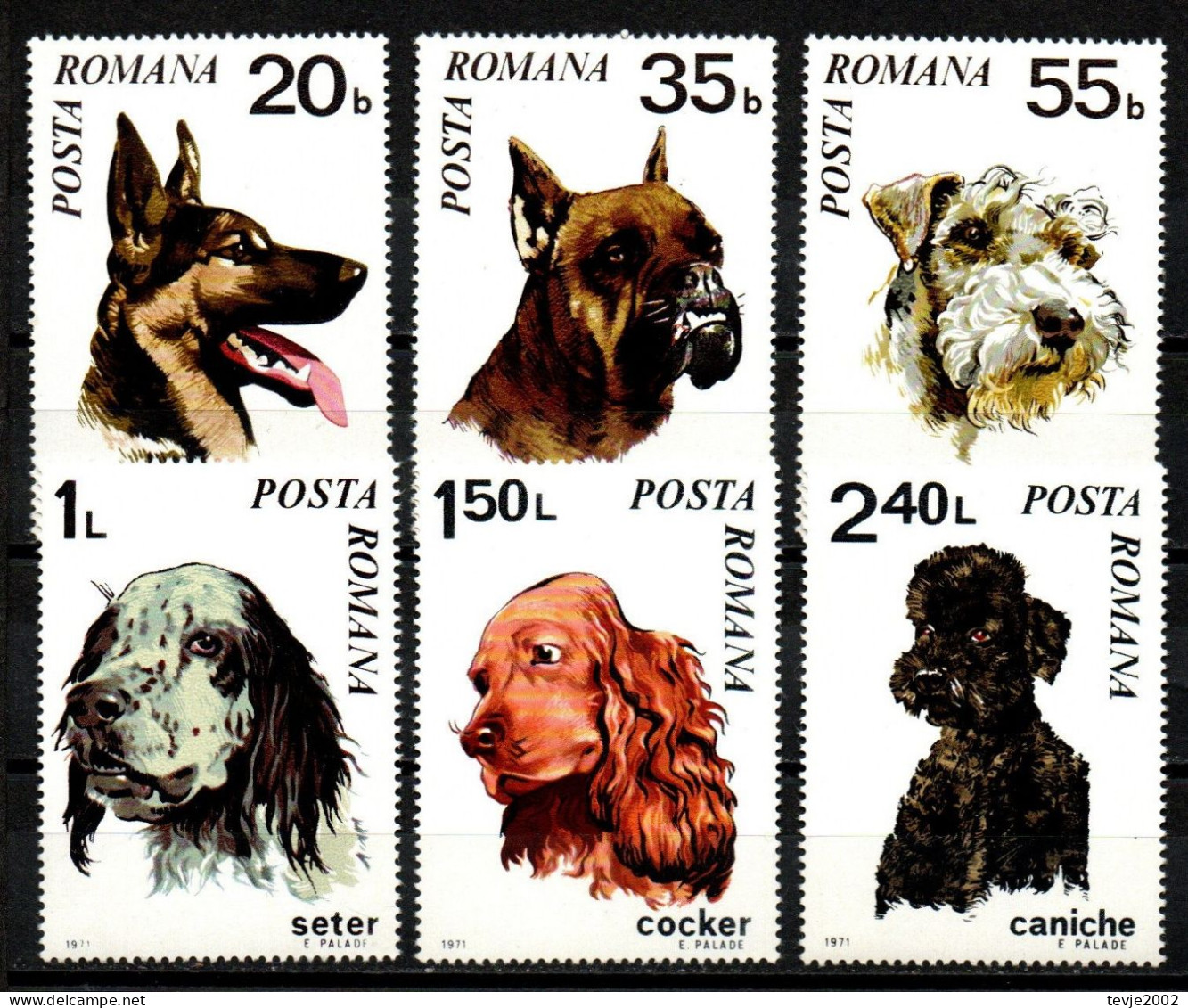 Rumänien 1971 - Mi.Nr. 2908 - 2913 - Postfrisch MNH - Tiere Animals Hunde Dogs - Honden