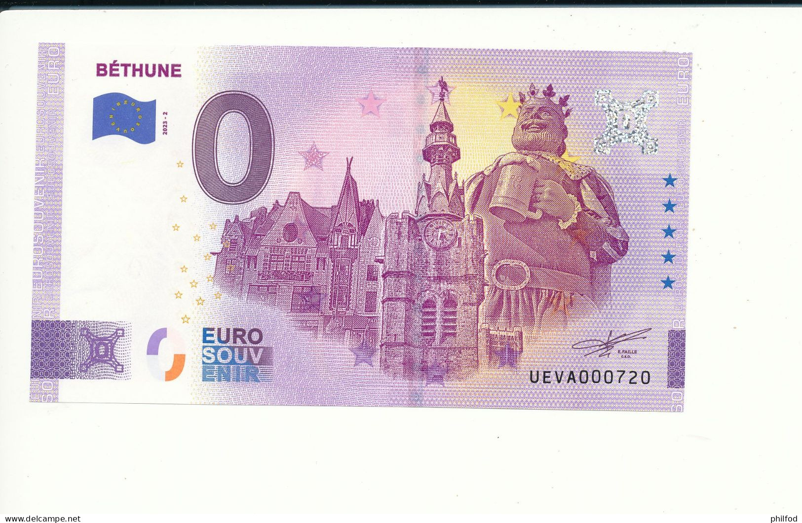 Billet Touristique 0 Euro - BETHUNE - UEVA - 2023-2 - N° 720 - Autres & Non Classés