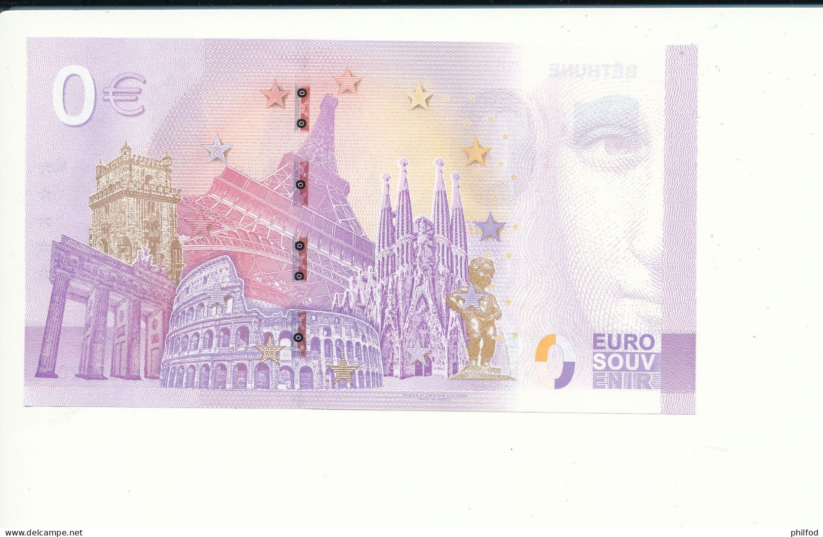 Billet Touristique 0 Euro - BETHUNE - UEVA - 2023-2 - N° 720 - Otros & Sin Clasificación