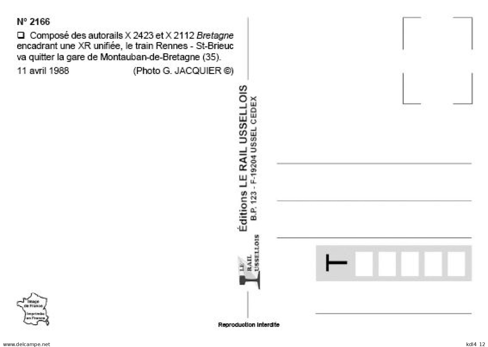 RU 2166 - Autorail X 2423 En Gare De MONTAUBAN-DE-BRETAGNE - Ille Et Vilaine SNCF - Estaciones Con Trenes