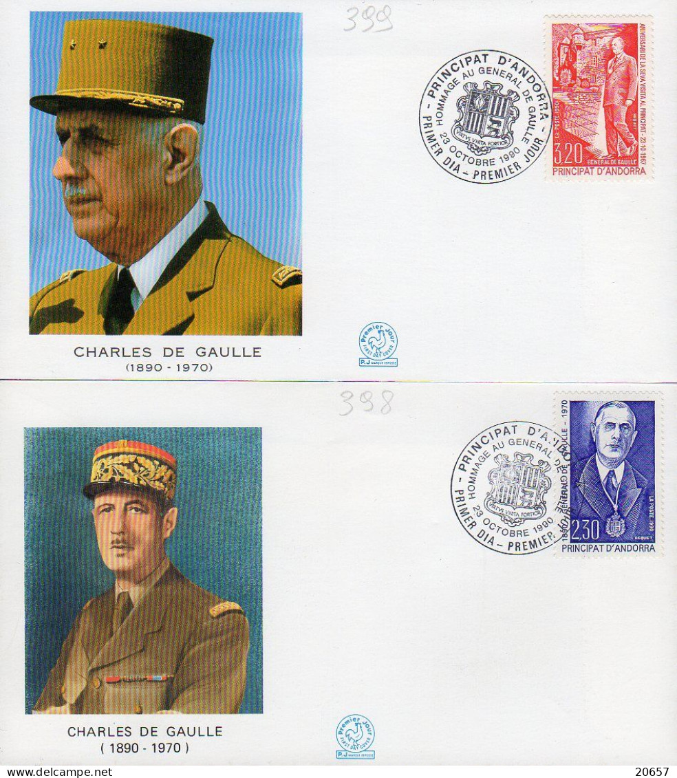 Andorre Andorra 0398/99 Fdc Charles De Gaulle - De Gaulle (Général)