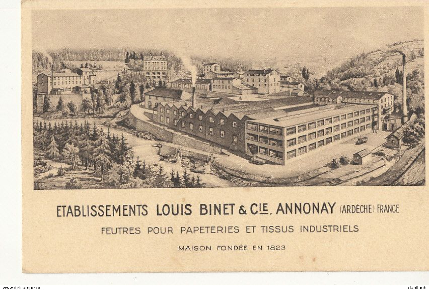07 // ANNONAY   Etablissements Luis Binet   Feutres Pour Papeteries Et Tissus Industriels - Annonay