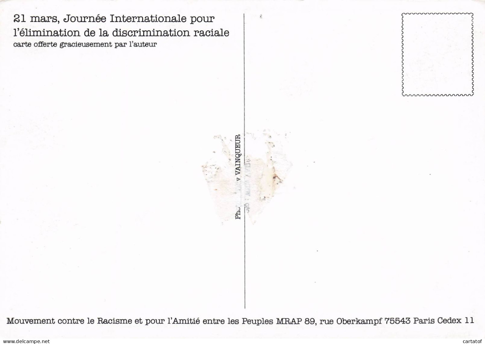 Journée Internationale Pour L'élimination De La Discrimination Raciale . MRAP - Publicité