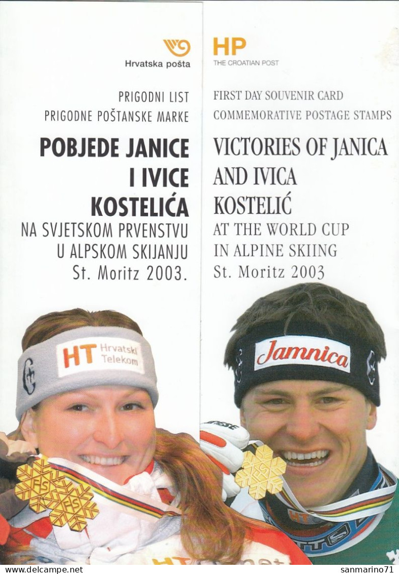 CROATIA First Day Panes 645-646,Janica & Ivica Kostelić - Croatie