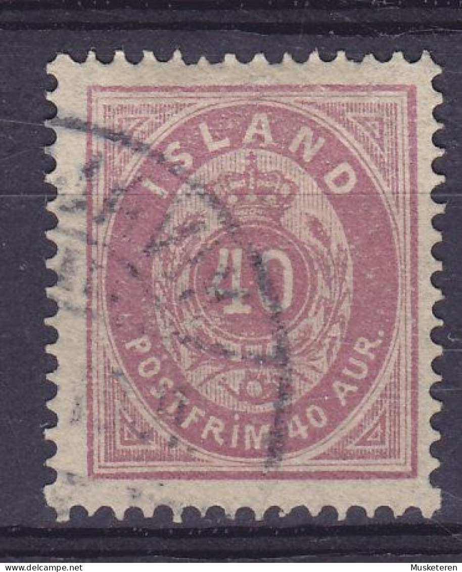 Iceland 1882 Mi. 15 , 40 Aur Ziffer Mit Krone Im Oval Perf. 14 !! (o) (2 Scans) - Gebruikt