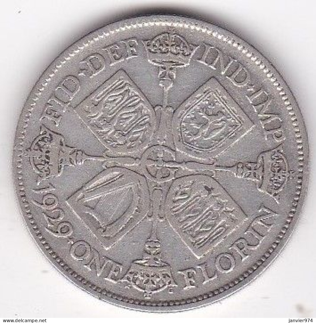 Grande Bretagne. One Florin 1929. George V , En Argent, KM# 834 - J. 1 Florin / 2 Schillings