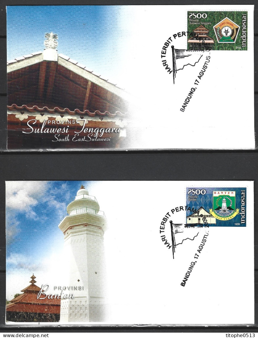 INDONESIE. N°2426-36 De 2009 Sur 11 Enveloppes 1er Jour. Armoiries. - Briefe U. Dokumente