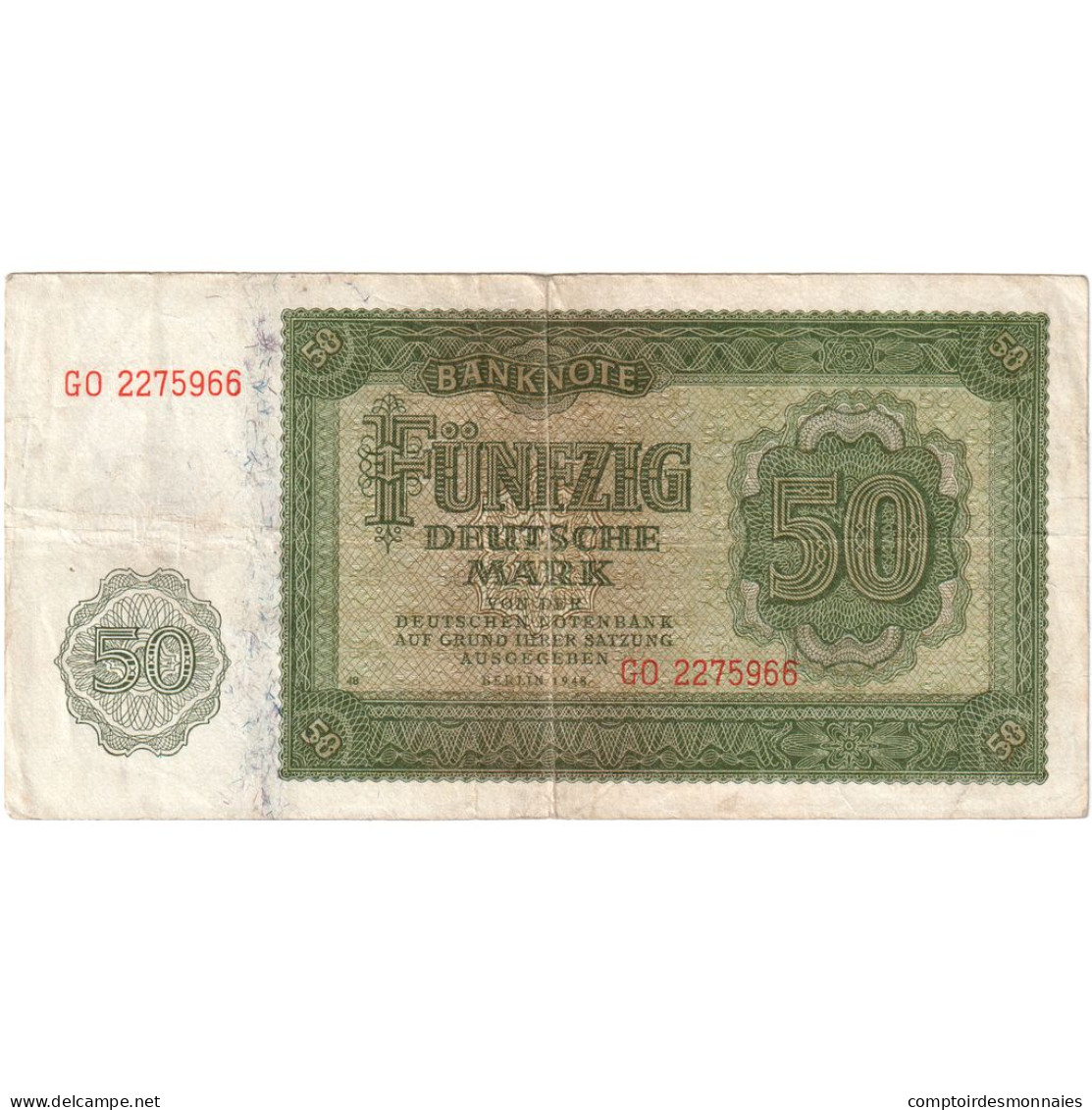 République Démocratique Allemande, 50 Deutsche Mark, 1948, KM:14b, TB+ - 50 Deutsche Mark