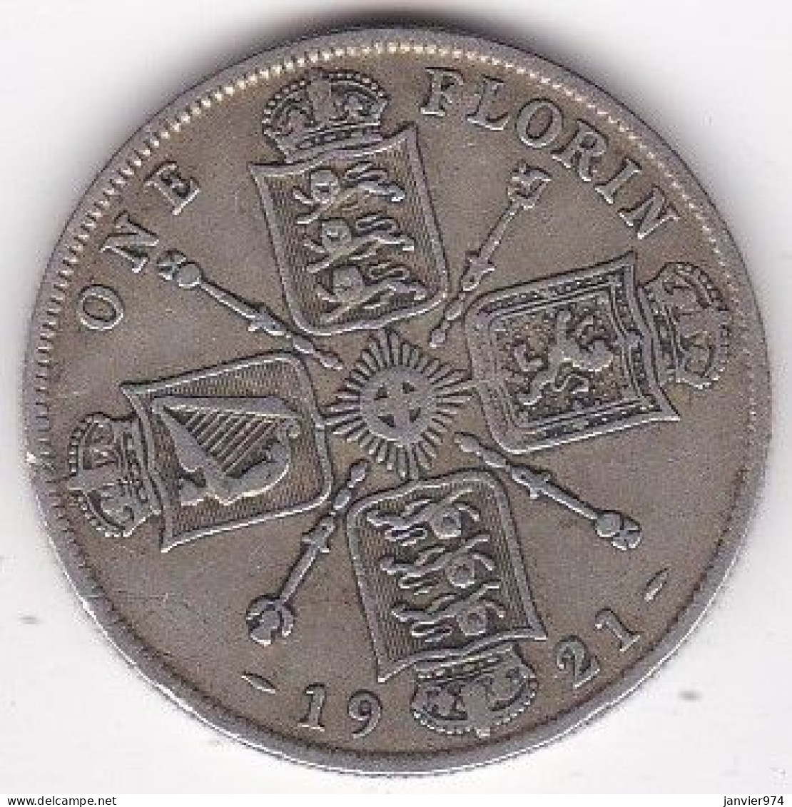 Grande Bretagne. One Florin 1921. George V, En Argent, KM# 817a - J. 1 Florin / 2 Shillings