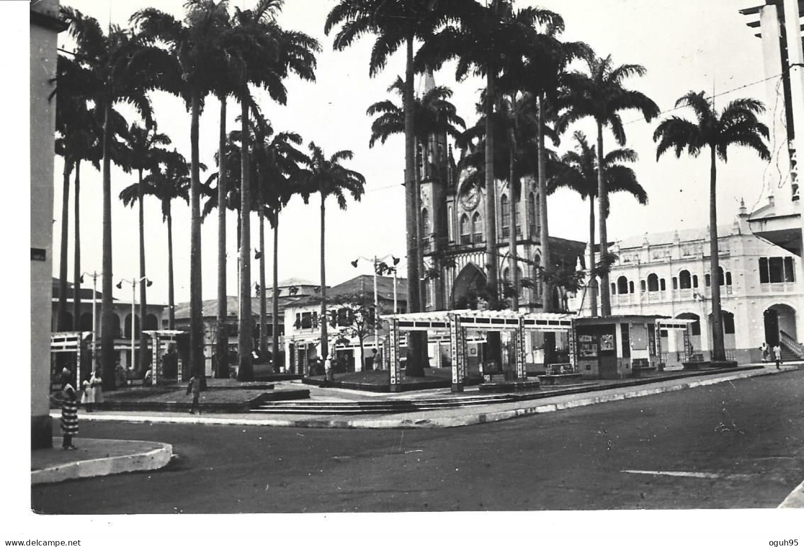 Guinée Espagnole - SANTA ISABEL - Plaza De Espana  (2 Timbres Philatéliques Au Verso, Voir Scan N° 2) - Guinée