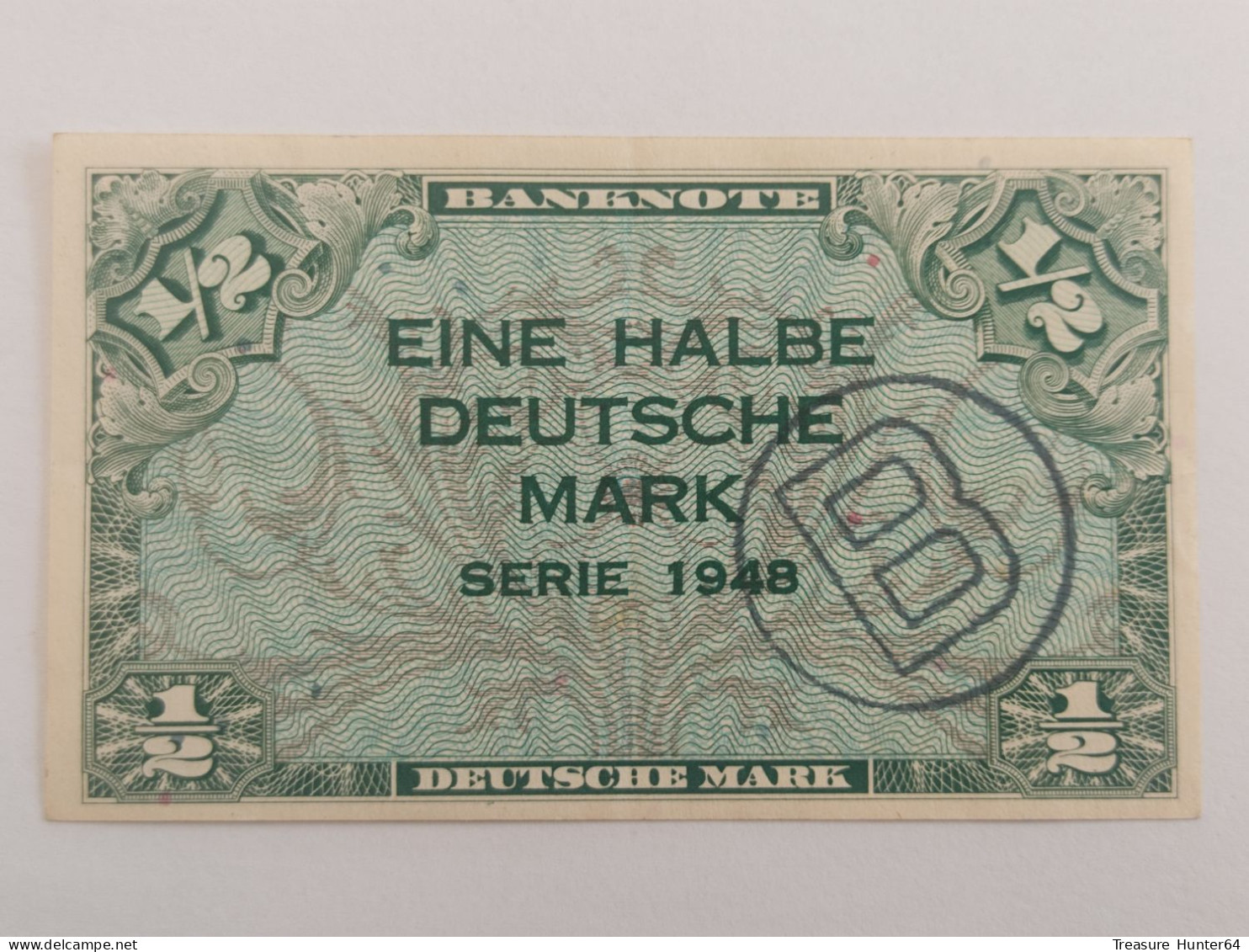 Germany 1/2 Mark 1948, West Berlin, Allied Occupation Banknote, B - Stempel - Greece