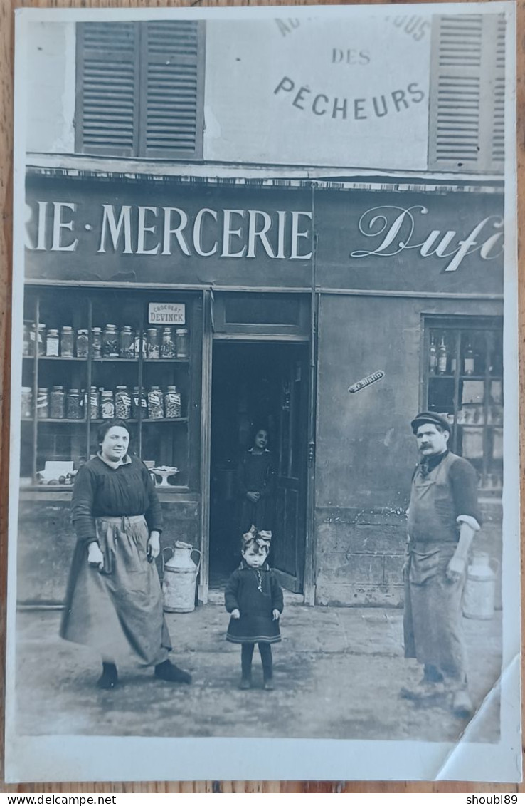 MERCERIE VERT LE PETIT CARTE PHOTO MAGASIN DEVANTURE - Vert-le-Petit