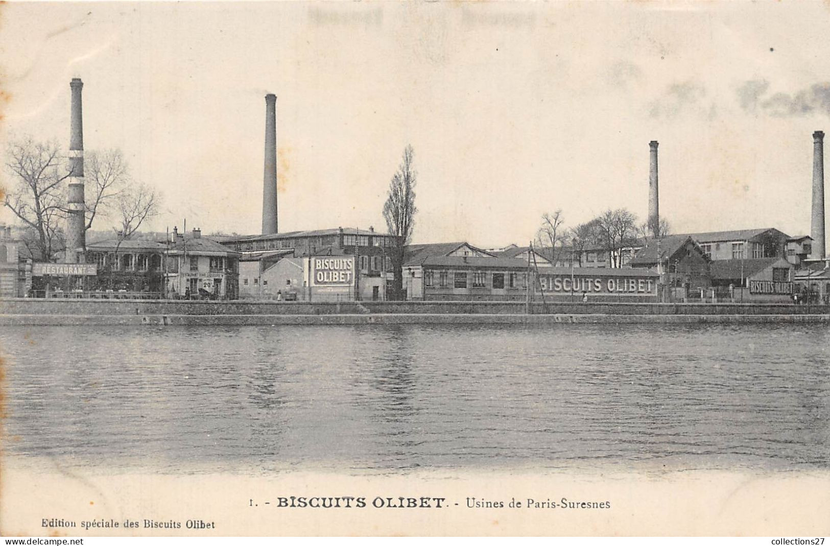 SERIE COMPLETE DE 24 CARTES- BISCUITS OLIBET - PARIS , SURESNES - USINE DE FABRIQUE DE BISCUITS - Collections & Lots