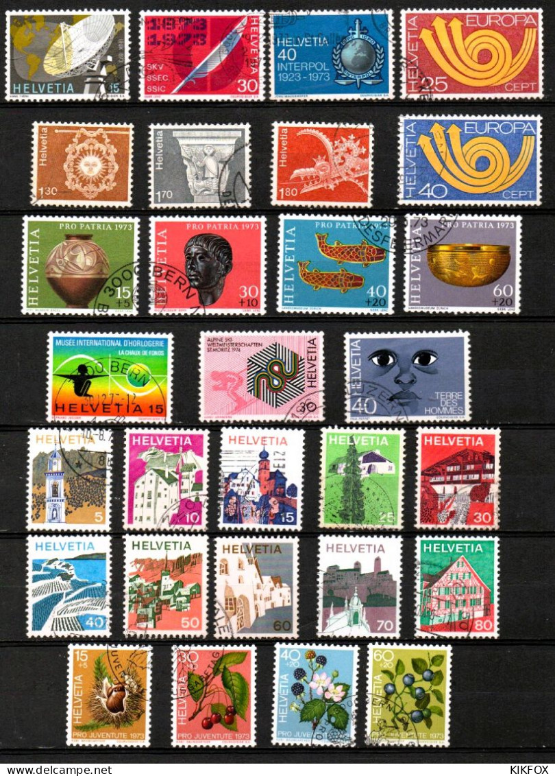 SUISSE,SCHWEIZ,1973, Mi. 988 - 1016,JAHRGANG, GESTEMPELT, OBLITERE - Used Stamps