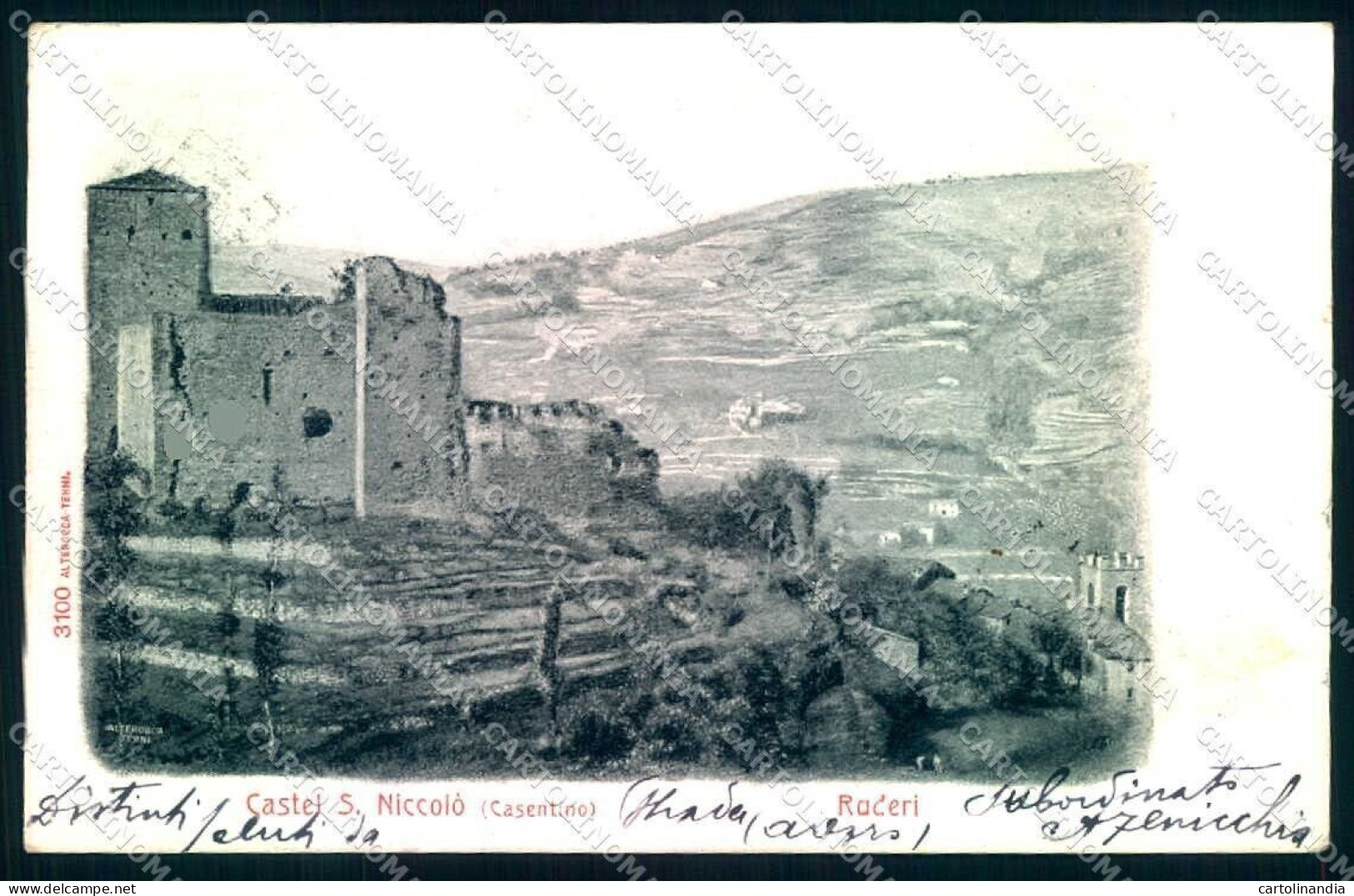 Arezzo Castel S. Niccolò Ruderi Alterocca 3100 Cartolina JK0639 - Arezzo