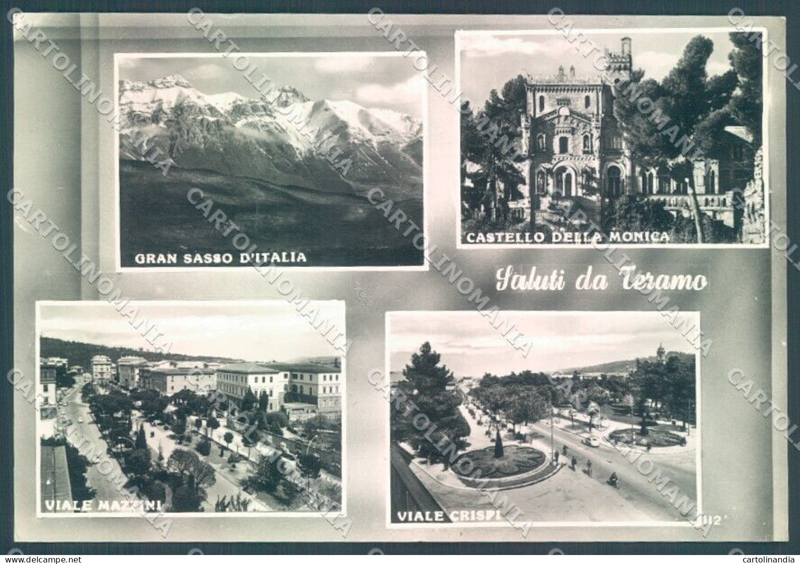 Teramo Città Castello Della Monica Gran Sasso Saluti Da Foto FG Cartolina JK1598 - Teramo