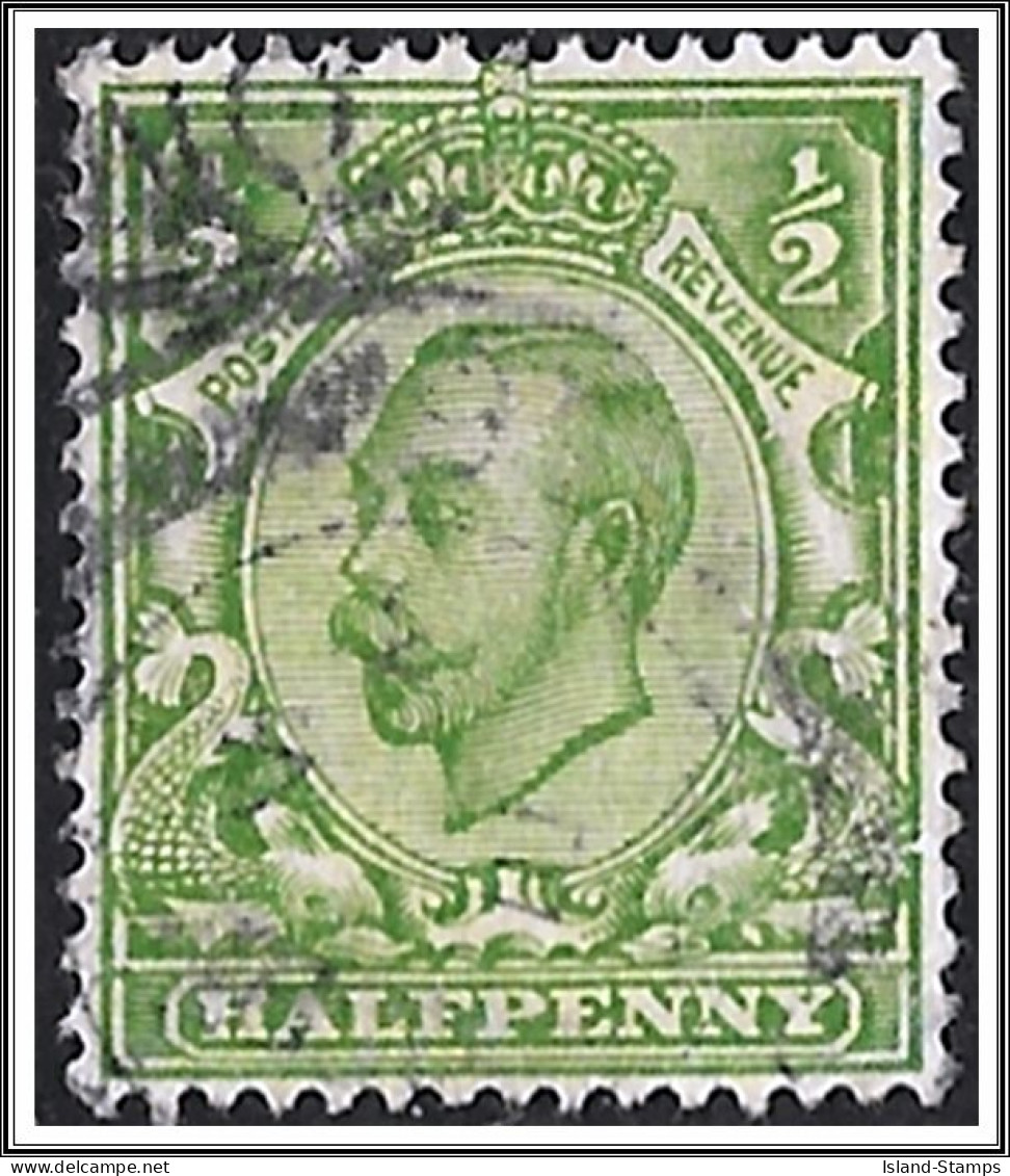 KGV SG344 ½d Green Downey Head Used Hrd2d - Oblitérés