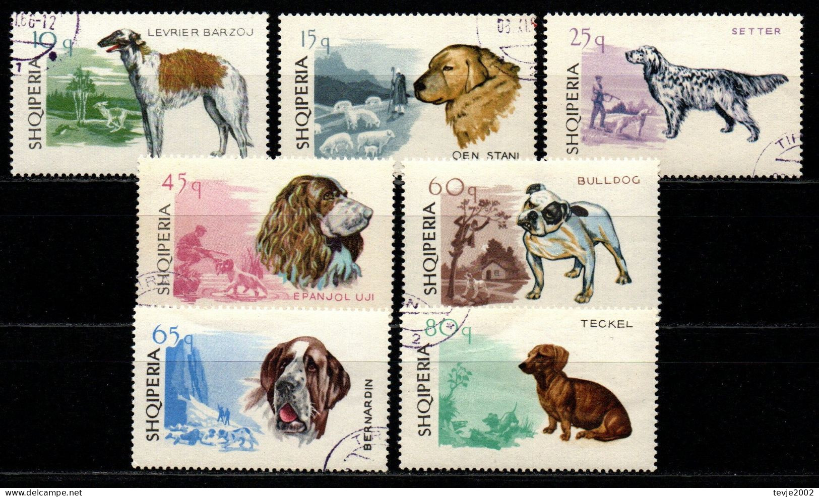 Albanien 1966 - Mi.Nr. 1104 - 1111 - Gestempelt Used - Tiere Animals Hunde Dogs - Honden