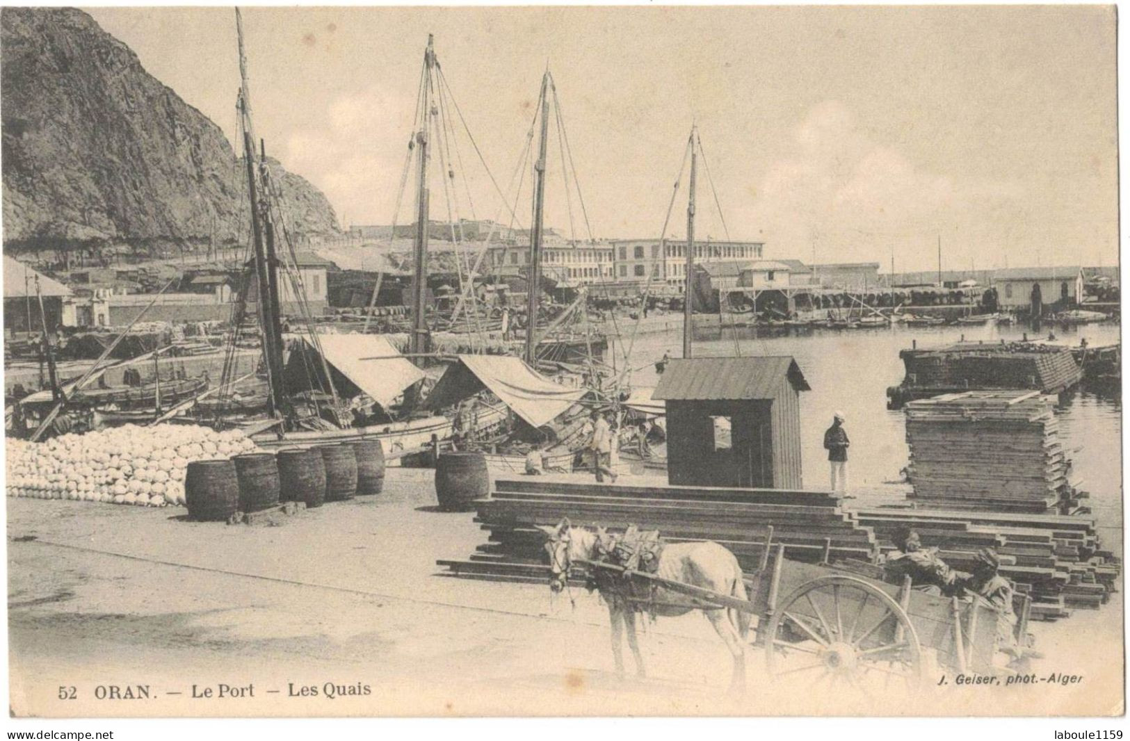 AFRIQUE DU NORD ALGERIE ORAN : LE PORT LES QUAIS ATTELAGE CHEVAUX BATEAUX - CIRCULEE DE TAZA - Oran