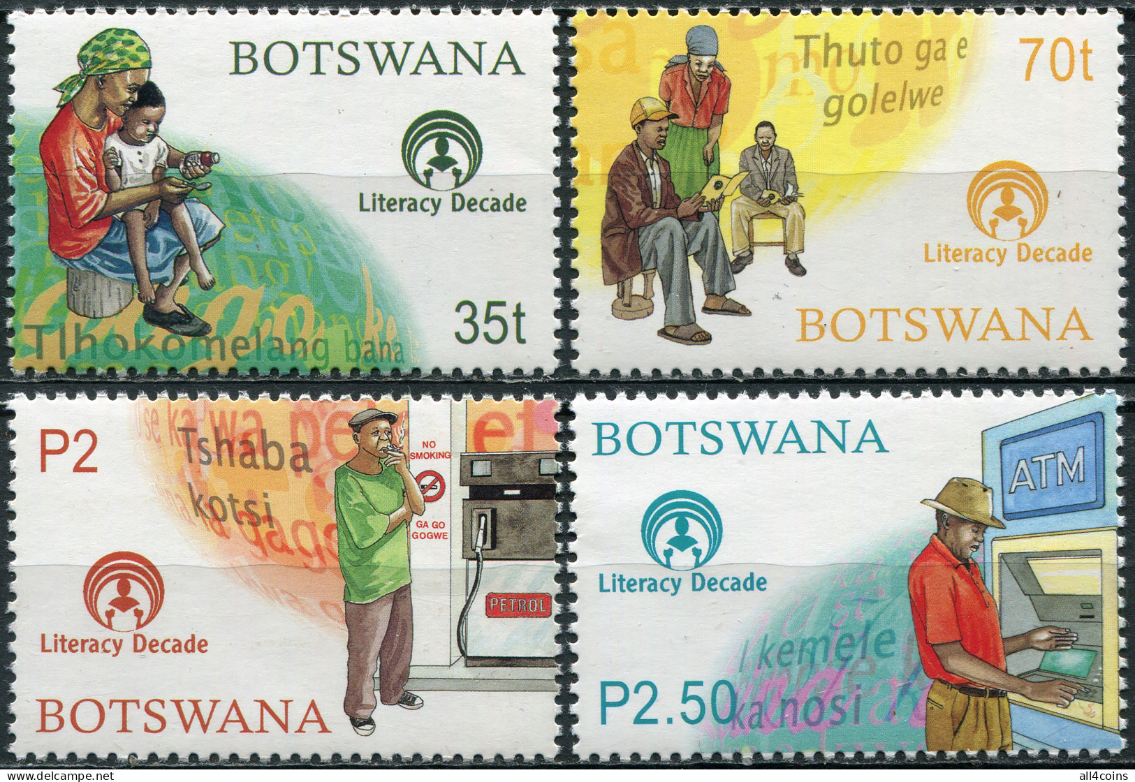 Botswana 2000. International Decade To Combat Illiteracy (MNH OG) Set - Botswana (1966-...)