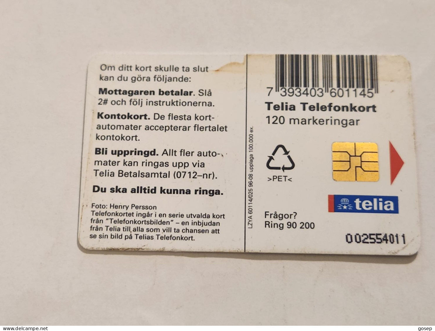 SWEDEN-(SE-TEL-120-0025)-Bird 5 Spotted-(34)(Telefonkort 120)(tirage-100.000)(002554011)-used Card+1card Prepiad Free - Sweden