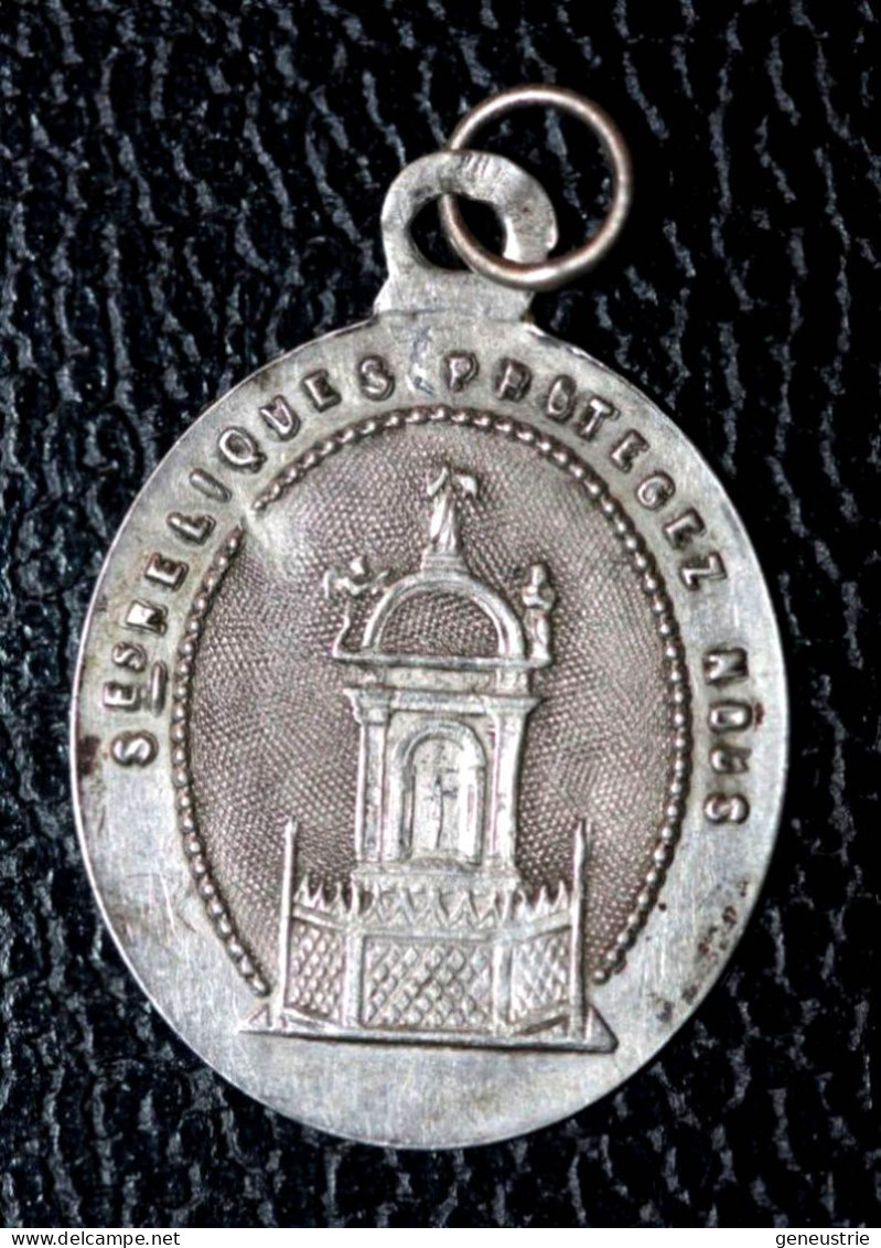 Pendentif Médaille Religieuse XIXe Argent 800 "Reliques Du Précieux Sang - Fécamp" Normandie - Silver Religious Medal - Religion &  Esoterik