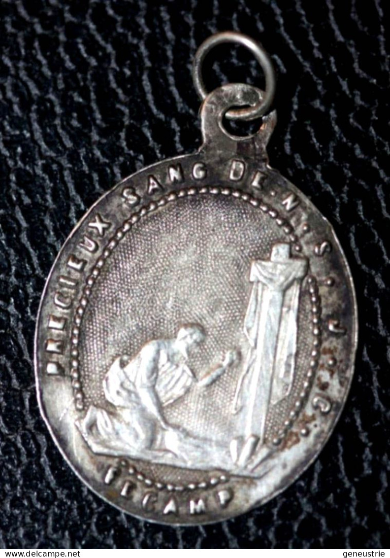 Pendentif Médaille Religieuse XIXe Argent 800 "Reliques Du Précieux Sang - Fécamp" Normandie - Silver Religious Medal - Religion &  Esoterik