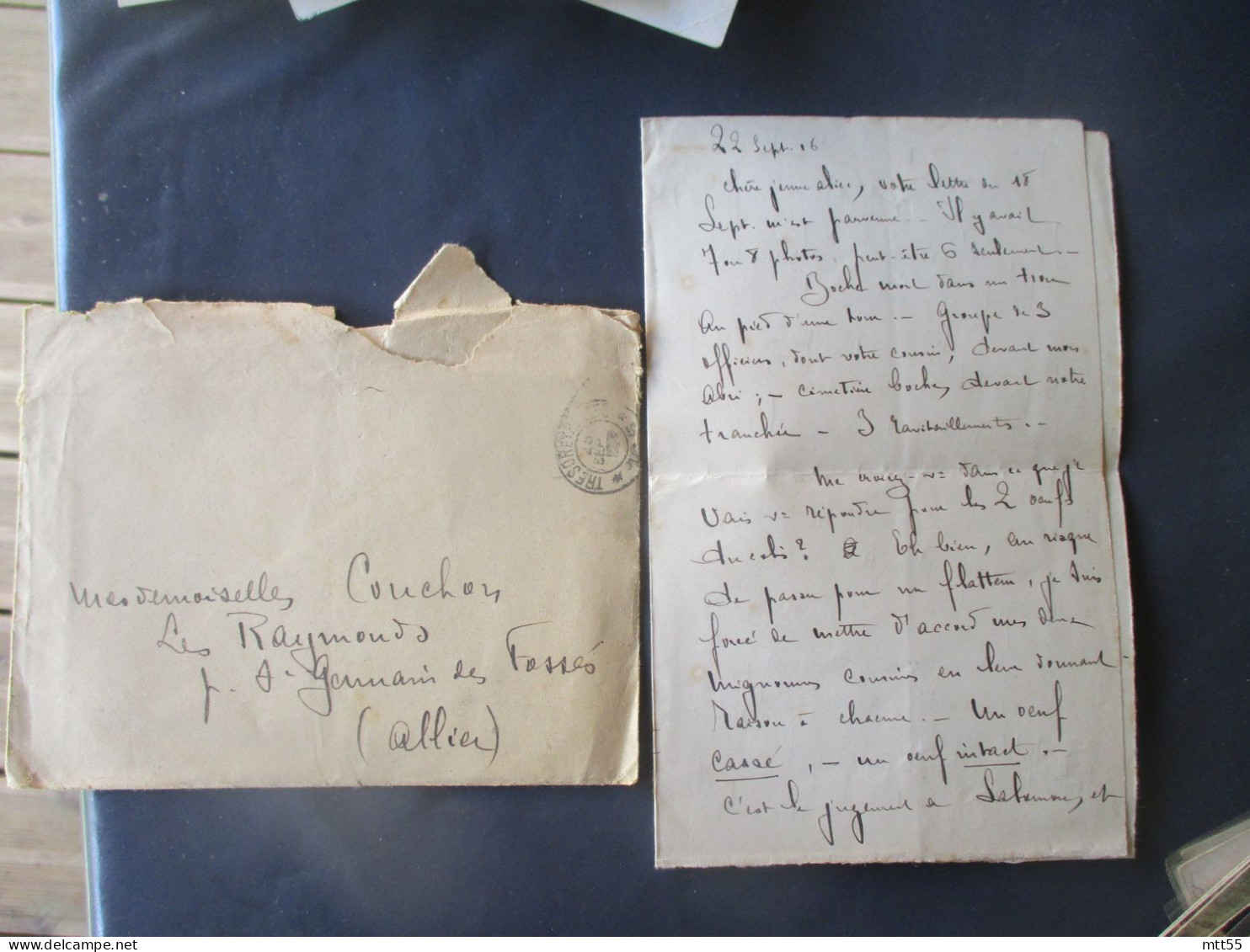 GUERRE 14.18 LETTRE MANUSCRITE NON CENSURE  1916  SUR LES TRANCHEES ET LA BOUE TENSION PERMANENTE ATTAQUES ALLEMANDES - 1914-18