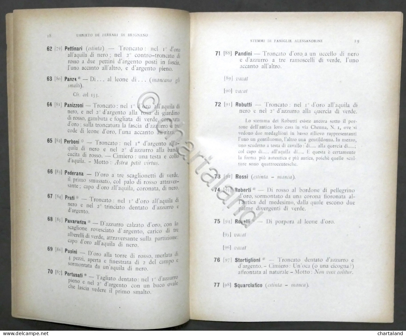 Araldica - De Ferrari Di Brignano - Stemmi Famiglie Alessandrine - Ed. 1919 - Autres & Non Classés