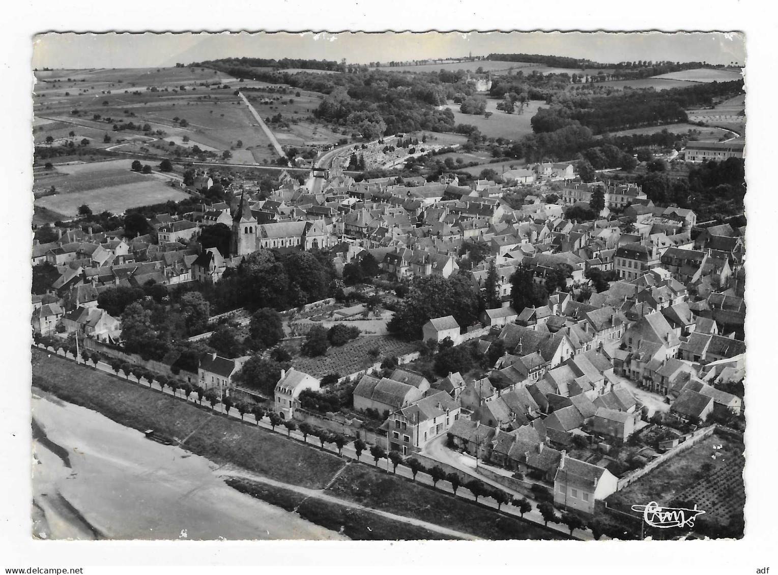 CPSM POUILLY SUR LOIRE, VUE AERIENNE, NIEVRE 58 - Pouilly Sur Loire