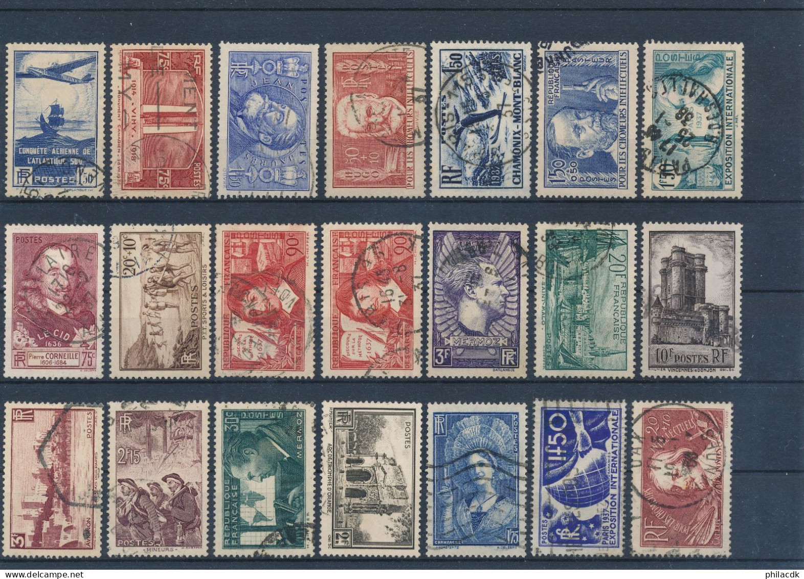 FRANCE - LOT DE 490 TIMBRES AVEC BONNES VALEURS BANDE PETAIN PREOBLITERES 47 ET 68 TAXES 14 17 20 EPREUVE DE LUXE