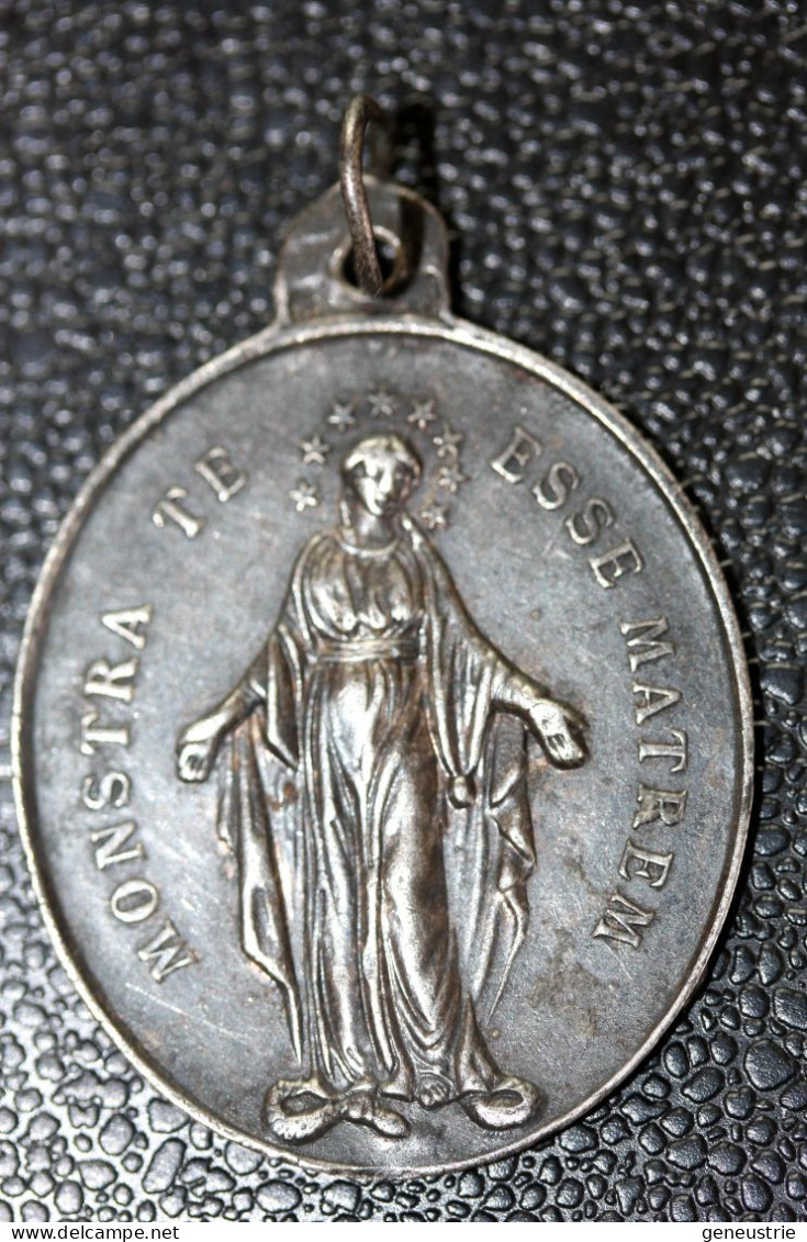 Pendentif Médaille Religieuse Argent 800 Fin XIXe "Saint Louis De Gonzague / Sainte Marie" Religious Medal - Religion & Esotérisme