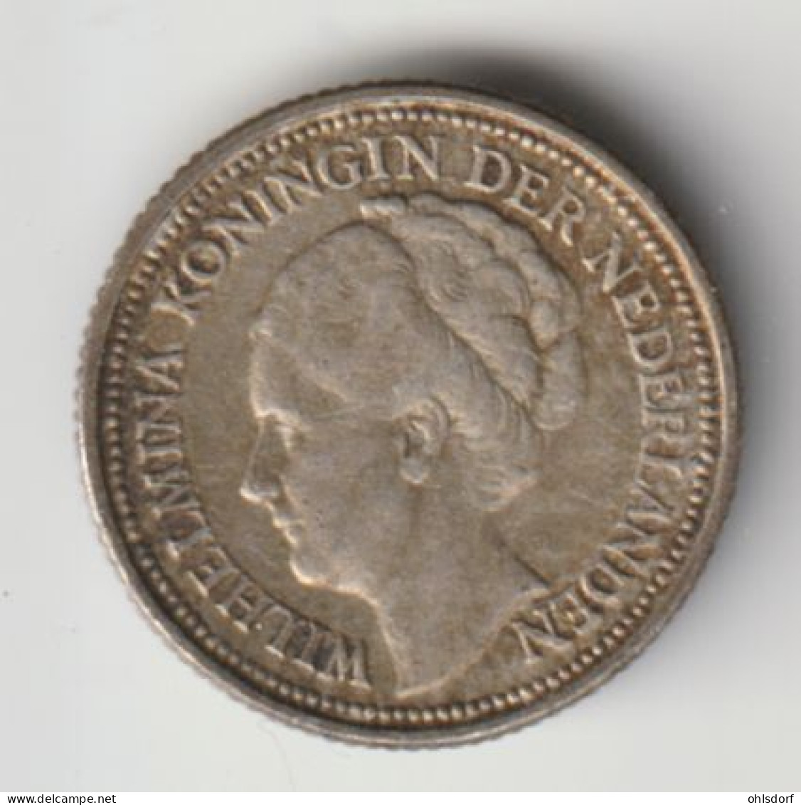 NEDERLAND 1935: 10 Cents, Silver, KM 163 - 10 Centavos