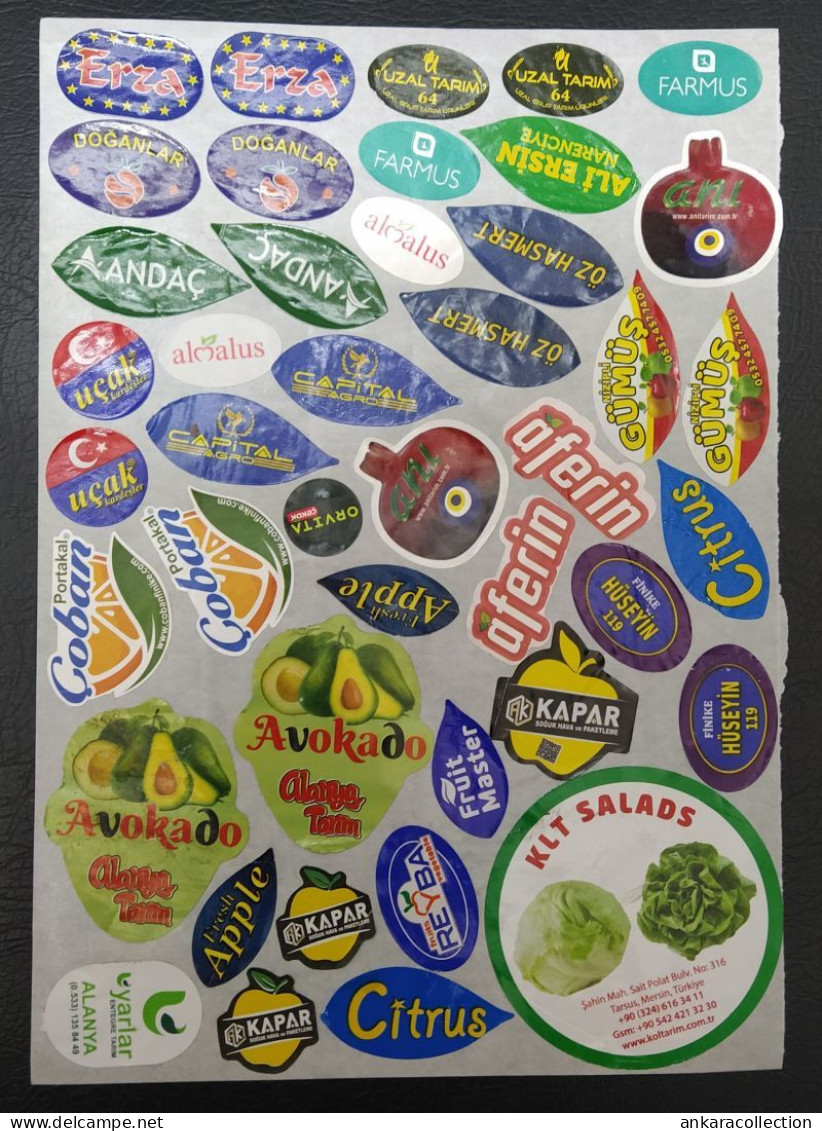 AC - FRUIT LABELS Fruit Label - STICKERS LOT #222 - Frutta E Verdura