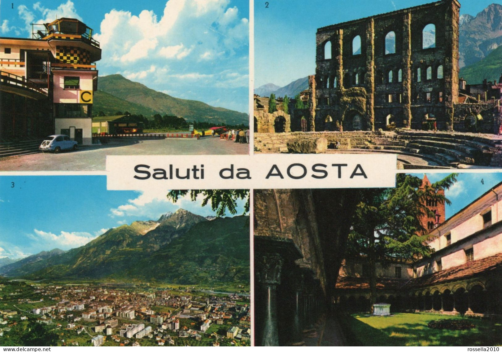 CARTOLINA  1975 ITALIA AOSTA SALUTI VEDUTINE Italy Postcard ITALIEN Ansichtskarten - Souvenir De...