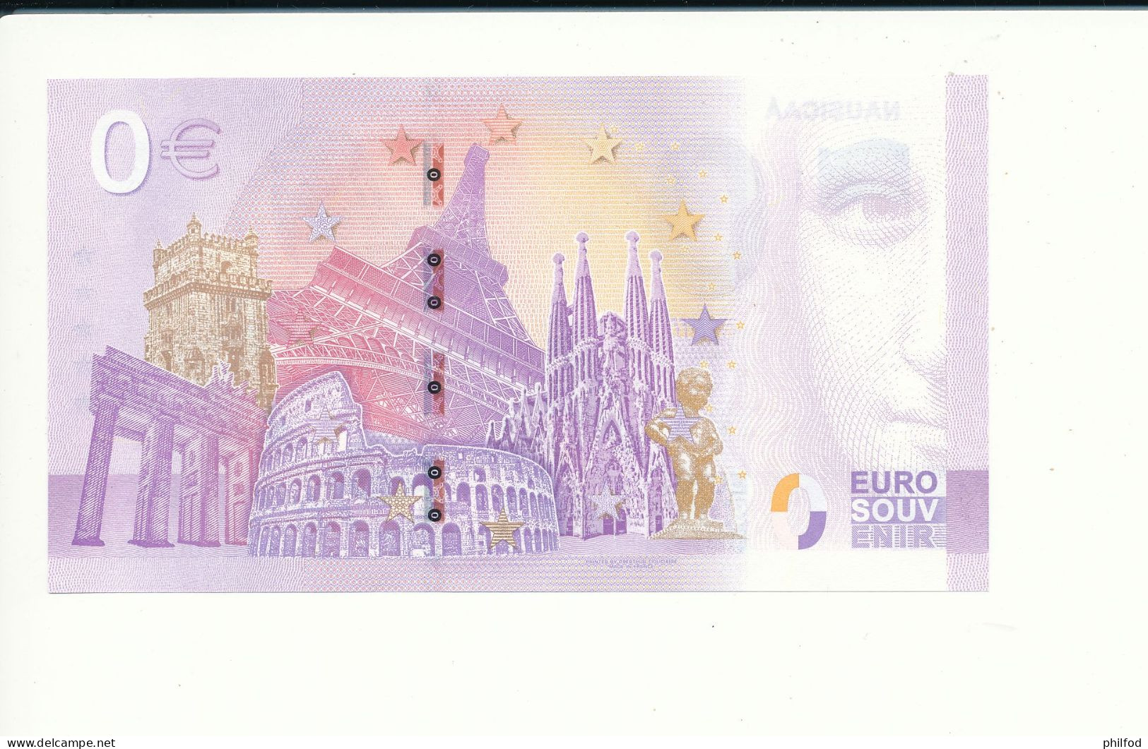 Billet Touristique 0 Euro - NAUSICAÁ - UEBK - 2023-7 - N° 7829 - Altri & Non Classificati