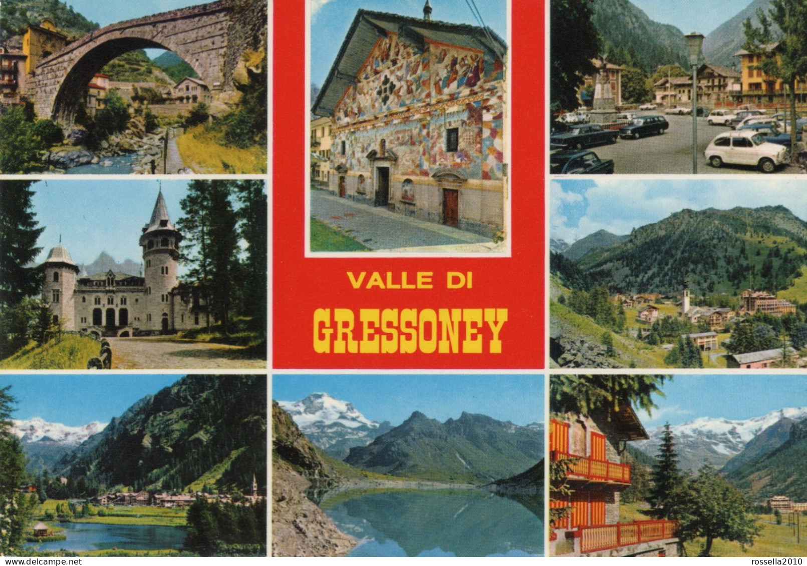 CARTOLINA 1975 ITALIA AOSTA VALLE DI GRESSONEY SALUTI VEDUTINE Italy Postcard ITALIEN Ansichtskarten - Greetings From...