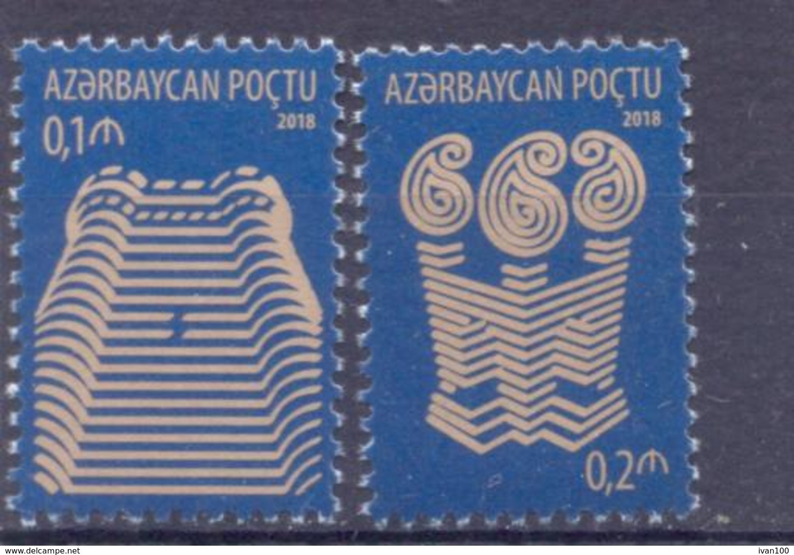 2018. Azerbaijan, Definitives, Architecture, 2v, Mint/** - Azerbaïjan