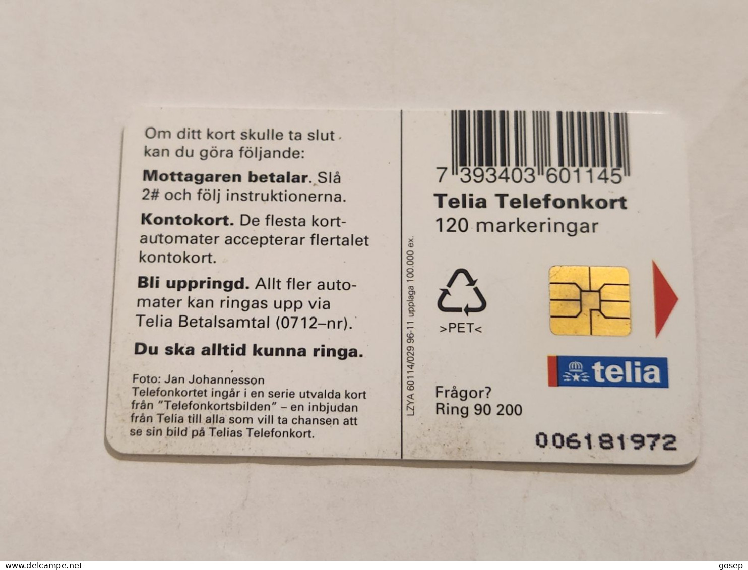 SWEDEN-(SE-TEL-120-0029)-Horses-(37)(Telefonkort 120)(tirage-100.000)(006181972)-used Card+1card Prepiad Free - Sweden