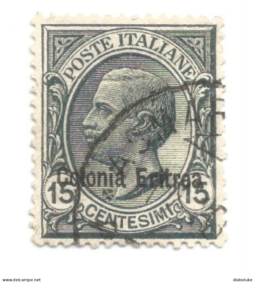(COLONIE E POSSEDIMENTI) 1918-20, ERITREA, SOPRASTAMPATI, 15c - 1 Francobollo Usato (CAT. SASSONE N.47) - Erythrée