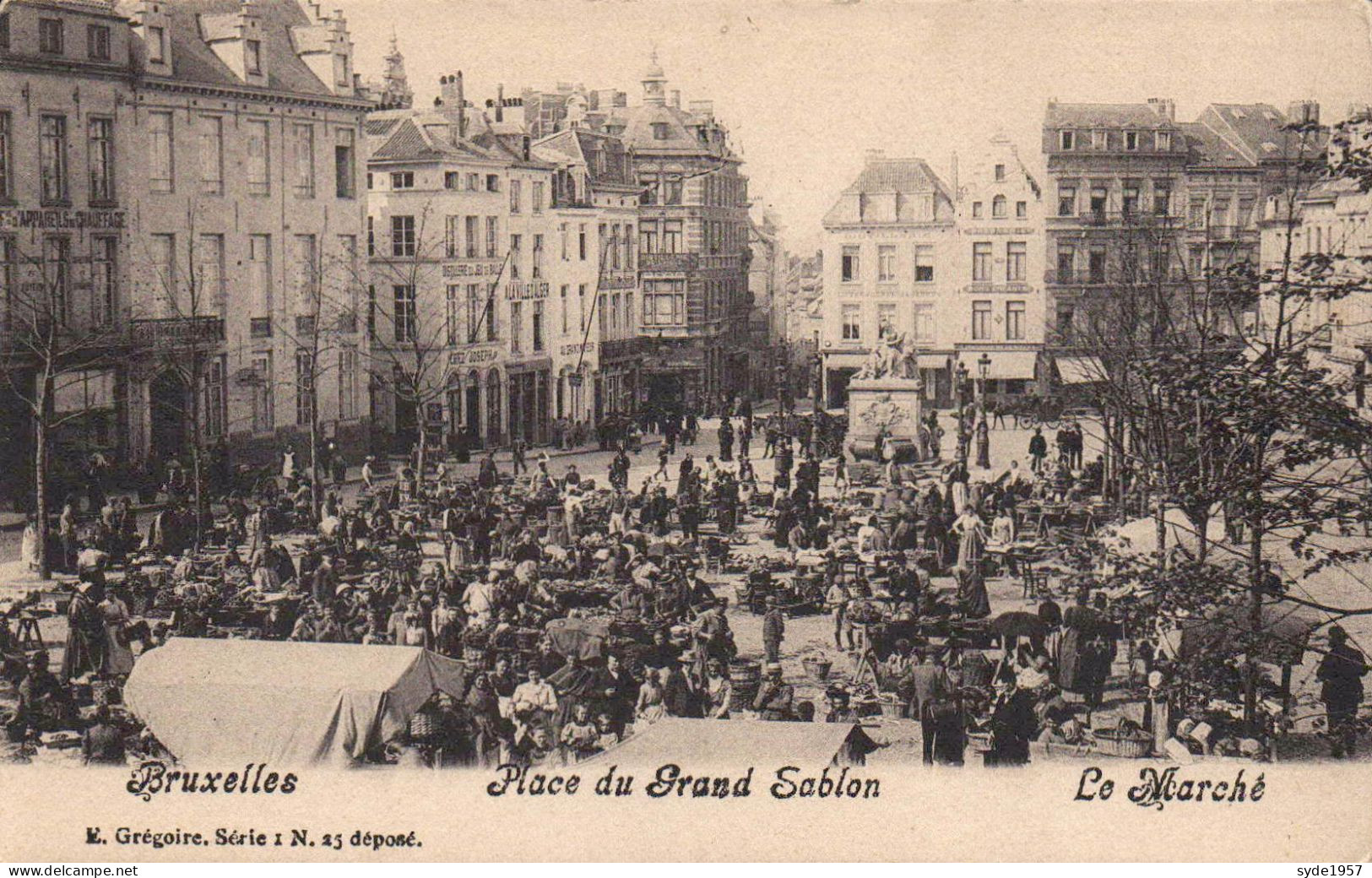 BRUXELLES PLACE DU GRAND SABLON LE MARCHE, Très Animé - état TTB - Märkte