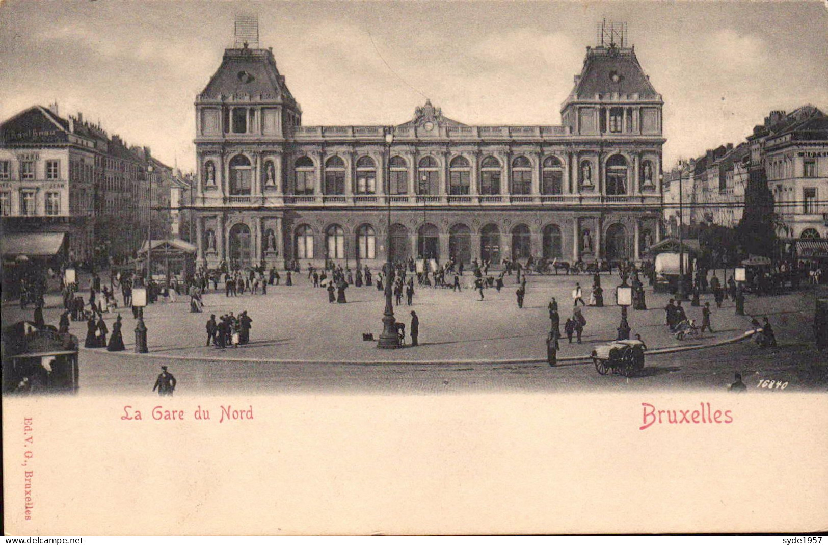BRUXELLES La Gare Du Nord Début 1900 Très Animée  éd. VG N° 16840 - état TTB - Spoorwegen, Stations