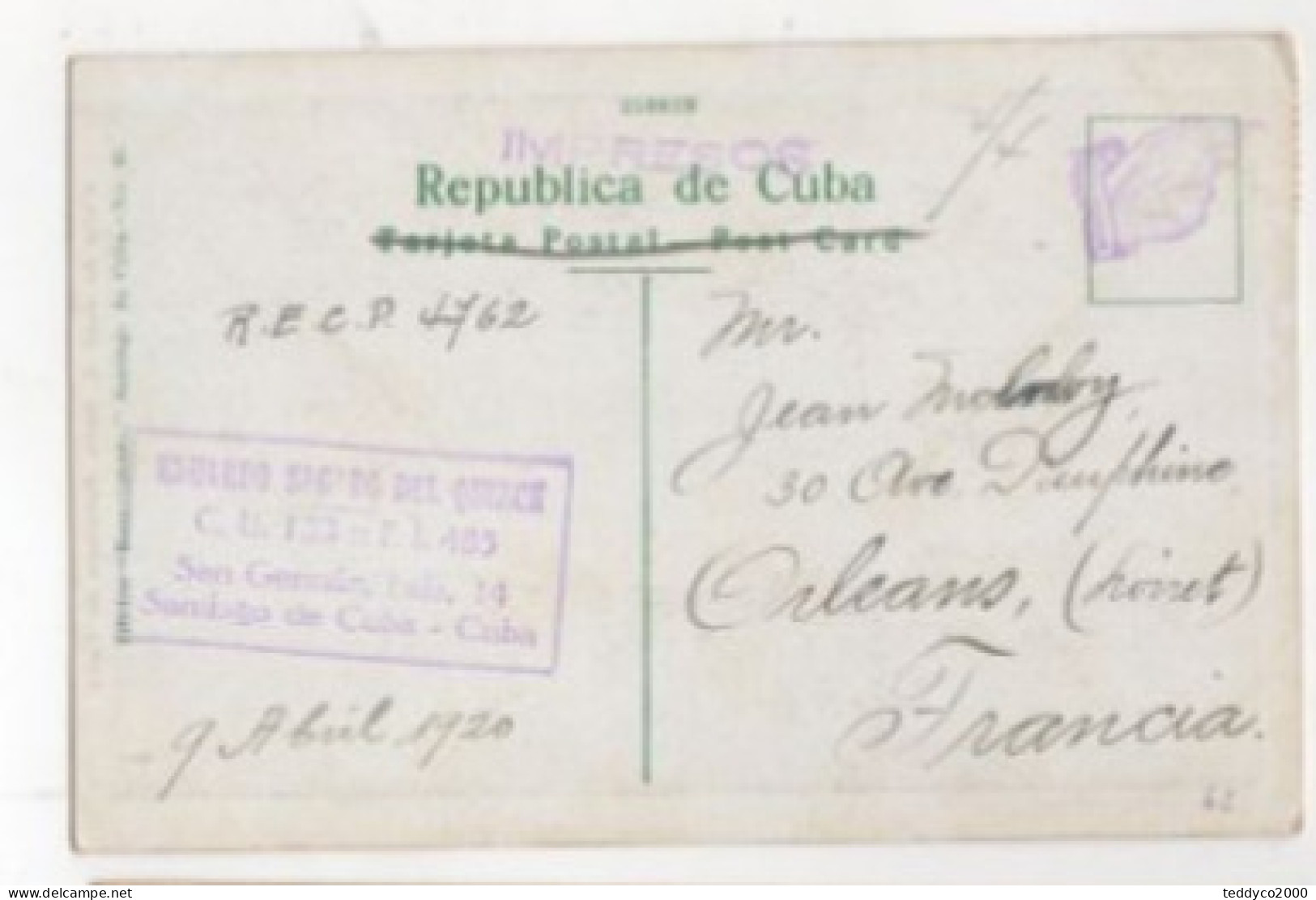 CUBA Santiago Calle De Josè A. Saco 1920 - Cuba
