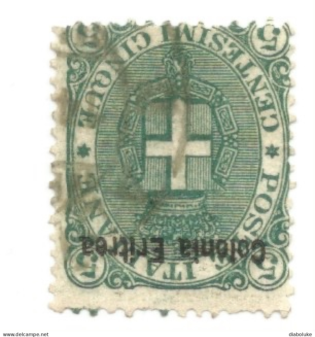 (COLONIE E POSSEDIMENTI) 1893, ERITREA, SOPRASTAMPATI, 5c - 1 Francobollo Usato (CAT. SASSONE N.3) - Erythrée