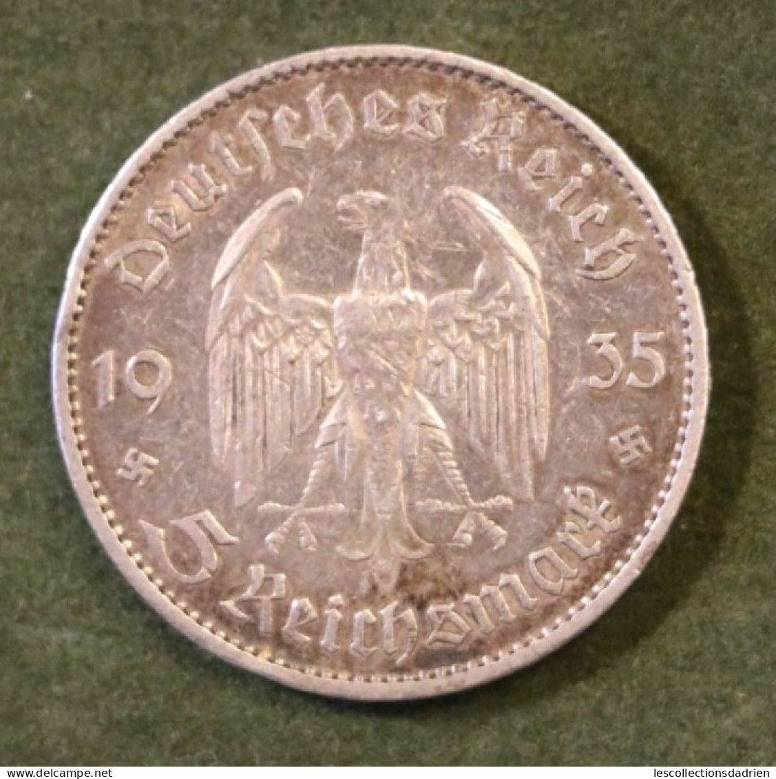 Pièce En Argent Allemagne 5 Reichsmarck 1935 Église De La Garnison De Potsdam  - German Silver Coin - 5 Reichsmark