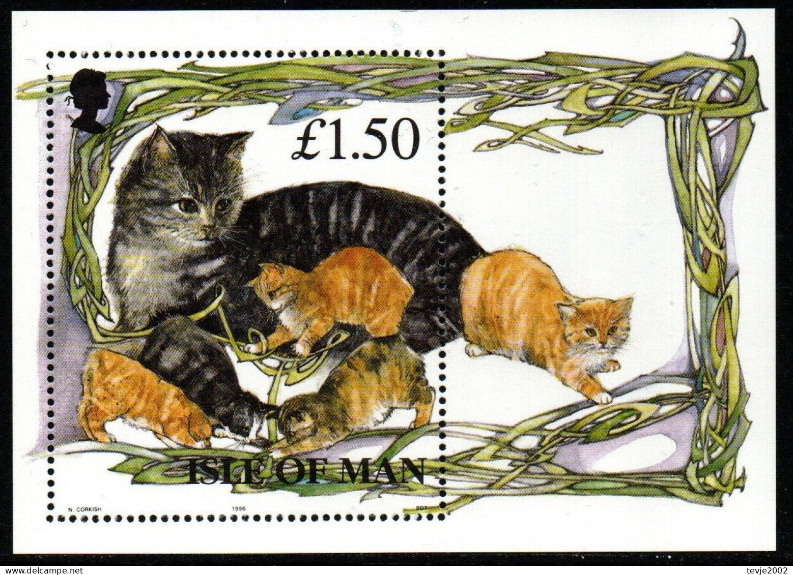 Isle Of Man 1996 - Mi.Nr. Block 25 - Postfrisch MNH - Tiere Animals Katzen Cats - Chats Domestiques