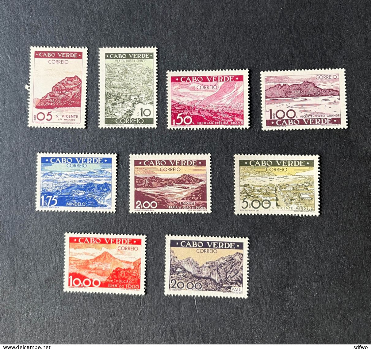 (T1) Cabo Verde Cape Verde - 1948 Views Complete Set - Af. 241 To 249 - MNH - Kapverdische Inseln