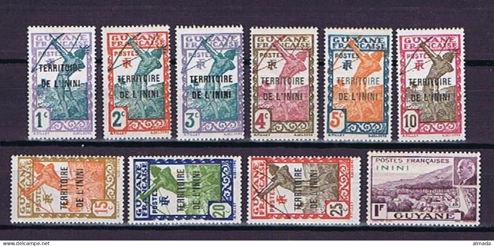 Inini: 10 Diff. * Mint Hinged, 10 Versch. Mit Falz - Unused Stamps