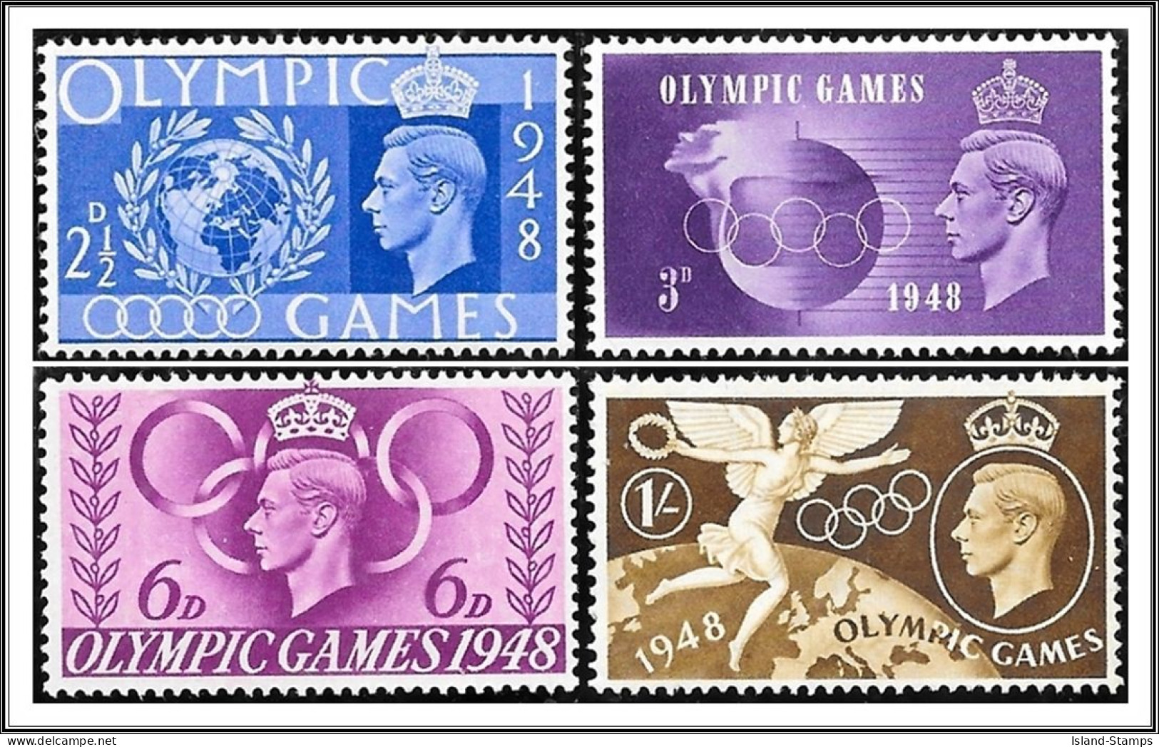 KGVI SG495-498 1948 Olympic Games Stamp Set Unmounted Mint Hrd2d - Neufs