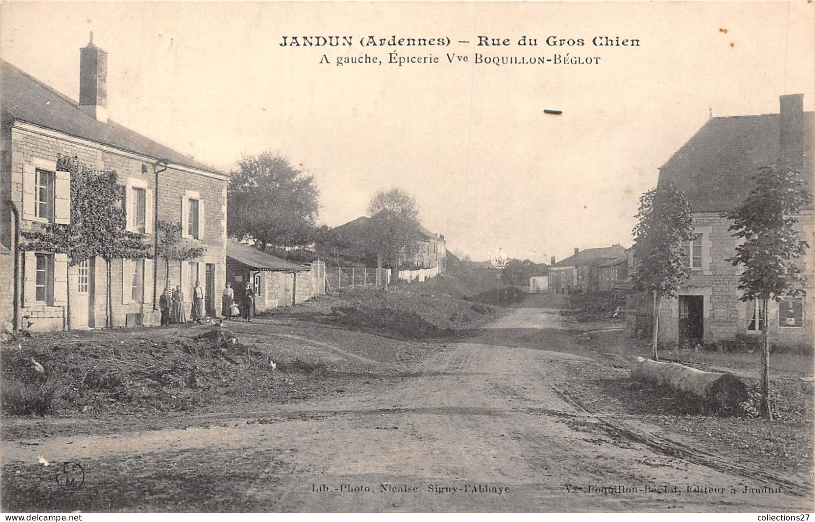 08-JANDUN- RUE DU GROS CHIEN A GAUCHE EPICERIE Vve BOQUILLON-BEGLOT - Other & Unclassified